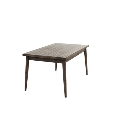 Table rectangulaire contemporaine en bois massif avec plateau en noyer et finition noyer