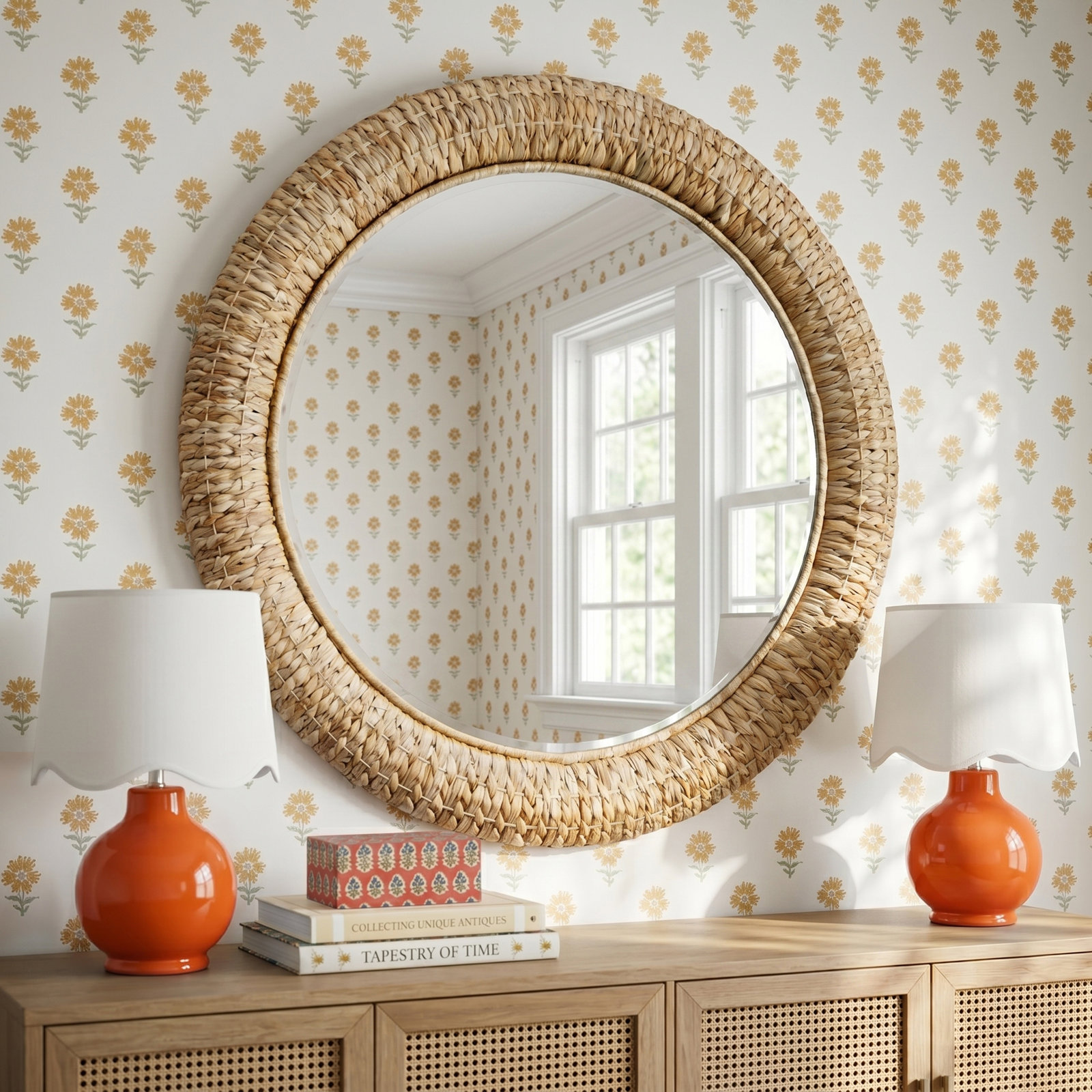 Janie 36" Seagrass Accent Mirror