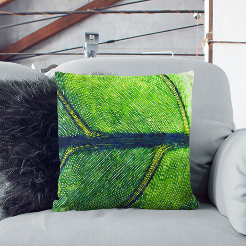 Leaf Detail Painting Square Throw Cushion, 55cm H x 55cm W x 20cm D