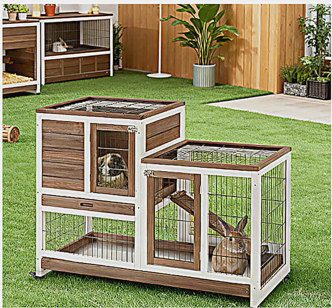 Cage à lapin surélevée en bois