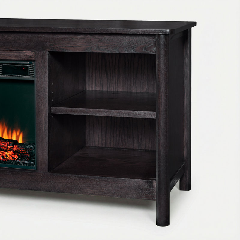 Kells 81" Electric Fireplace TV Stand, Dark Oak