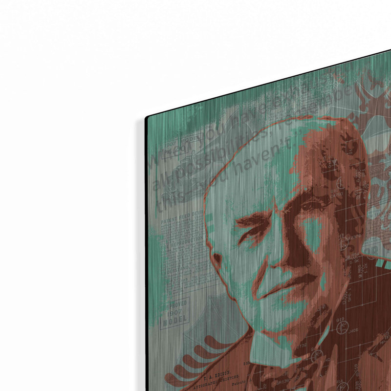 «Edison» par Dean Russo, art mural en métal, H 16 po x l 12 po