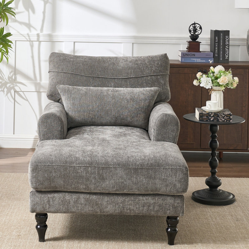 Comfortable and Durable Recliner Chair with Spacious Seating Perfect for Living, Gray