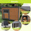 45"Large Solid Wood Dog House, Waterproof PVC Plastic Roof, Breathable Wooden Doors