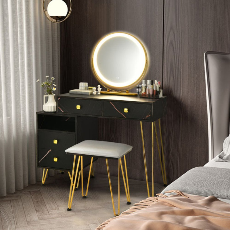 Ajesh Vanity, Black/Gold