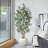 8ft Artificial Ficus Tree with White Tall Planter, Faux Ficus Tree with Natural Trunk