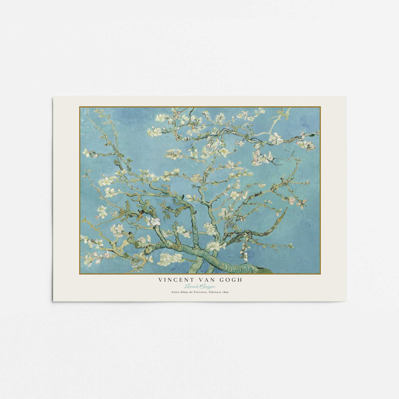 Motif de fleurs d'amandier de Van Gogh, Ne s’applique pas, H 11 po x l 14 po x P 0,1 po, Impression sans cadre