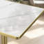 Table de salle à manger carrée moderne avec plateau en faux marbre, assemblage facile, structure en métal robuste, 31,5 pouces de diamètre-1334957724-1334957725-1334957723