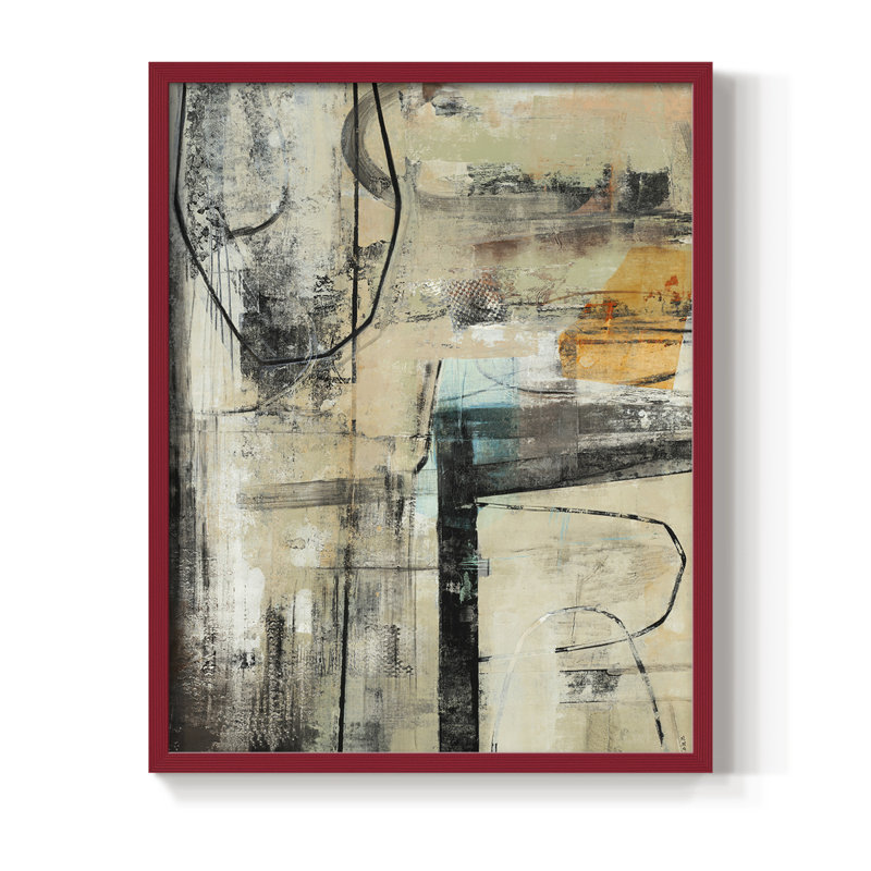 Persistance I, reproduction encadrée - bois massif, H 21 po x l 17 po, Rouge
