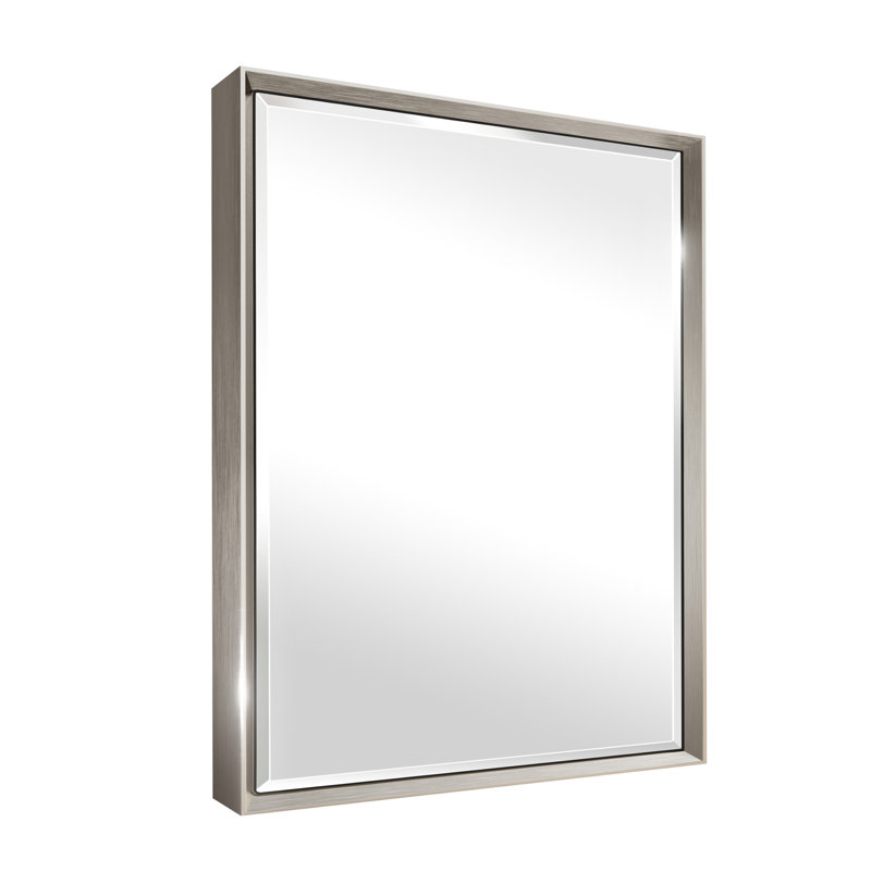 Miroir de salle de bain Lohoski, Nickel brossé, 32 po x 24 po