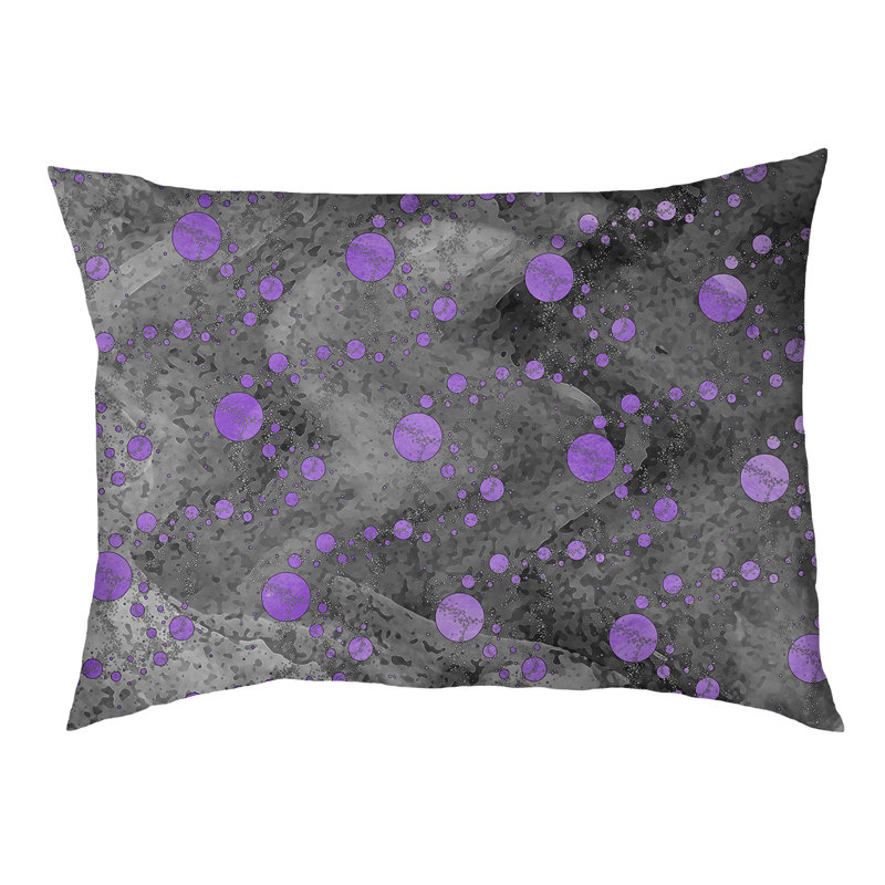 Coussin d'extérieur pour chien Byrge Planets Stars, Moyen (L 29,5 po x P19,5 po x H 9,5 po), Mauve / Noir