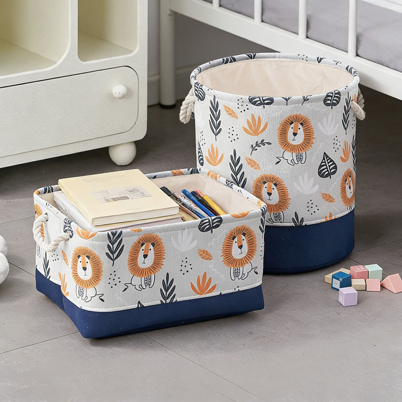 2Pcs,Large Capacity Foldable Storage Basket With 3-Tier Design, Multifunctional Organizer For Toys, Laundry, And Household Items, Water-Resistant And Durable Fabric