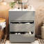 Meuble-lavabo moderne de 30 po avec lavabo en céramique gris, tiroir à 45 poignées, glissières à fermeture en douceur, rangement spacieux à deux tiroirs, poignée américaine à 2 tiroirs, style minimaliste encastré-115059465