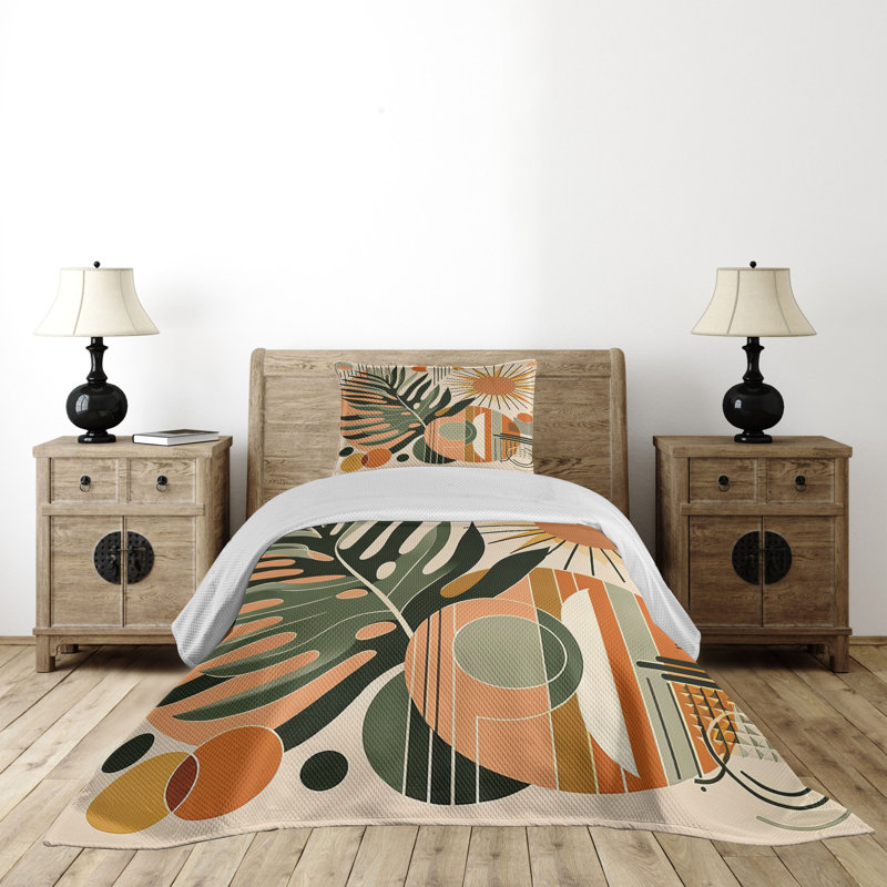 Polyester Floral Coverlet, Twin Coverlet + 1 Standard Shams