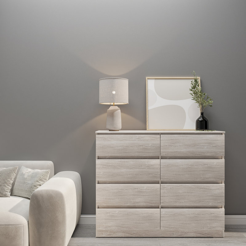 Braunstein 8 Drawer Chest Of Drawers, Urban Snow