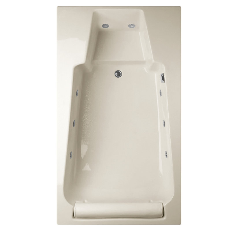 Premier 72'' x 36'' Acrylic Bathtub, Biscuit, Polished Nickel