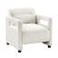 Fauteuil beige avec une structure en contreplaqué stable et un revêtement en forme de boucle pour un rembourrage élégant à structure tactile-1396789789