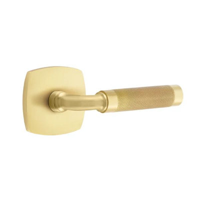Emtek Select Passage Interior Mortise w/ Urban Modern Rosette & R-Bar Stem, Knurled Lever