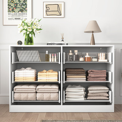 Commode moderne à 6 tiroirs, commode pour chambre à coucher, salon, couloir et vestibule - grande armoire de rangement, panneau de tiroir avec motifs ondulés