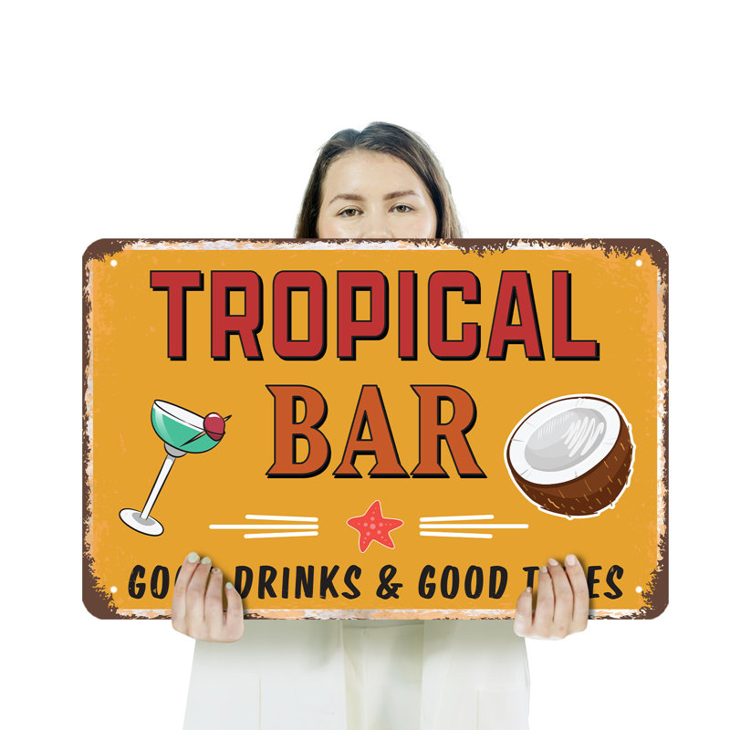 Panneau tropical en aluminium 18 po x 24 po Tropical, H 18 po x l 24 po x P 0,1 po