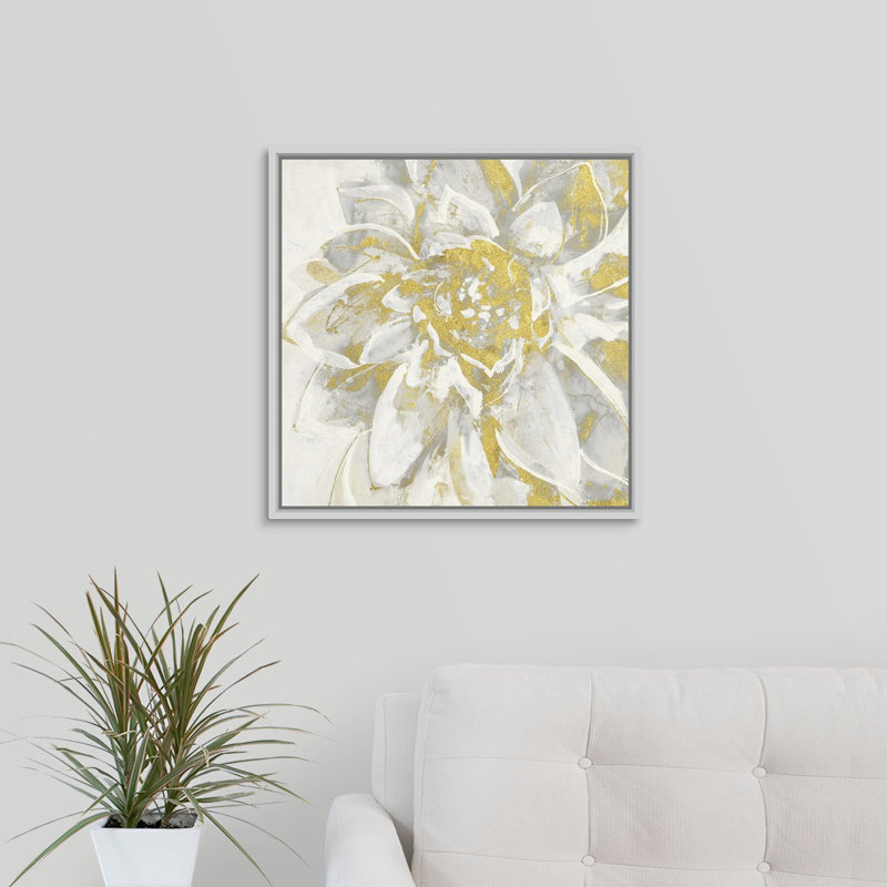 « appique vii », peinture sur toile, Cadre flottant blanc, H 21,7 po x l 21,7 po x P 1,75 po