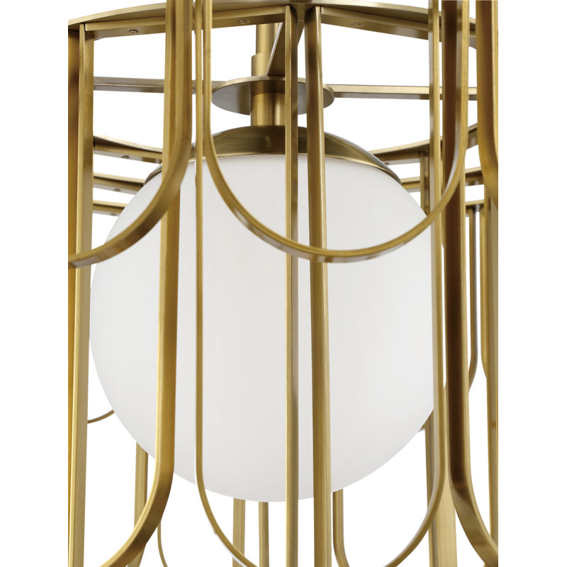Hialmar 1 - Light Unique/Statement Pendant, Brass, 74.67" H x 25" W x 25" D