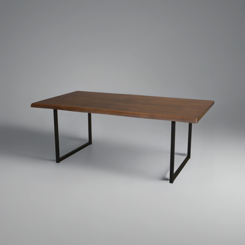 Table basse Menzel, noyer naturel, Bois brun foncé