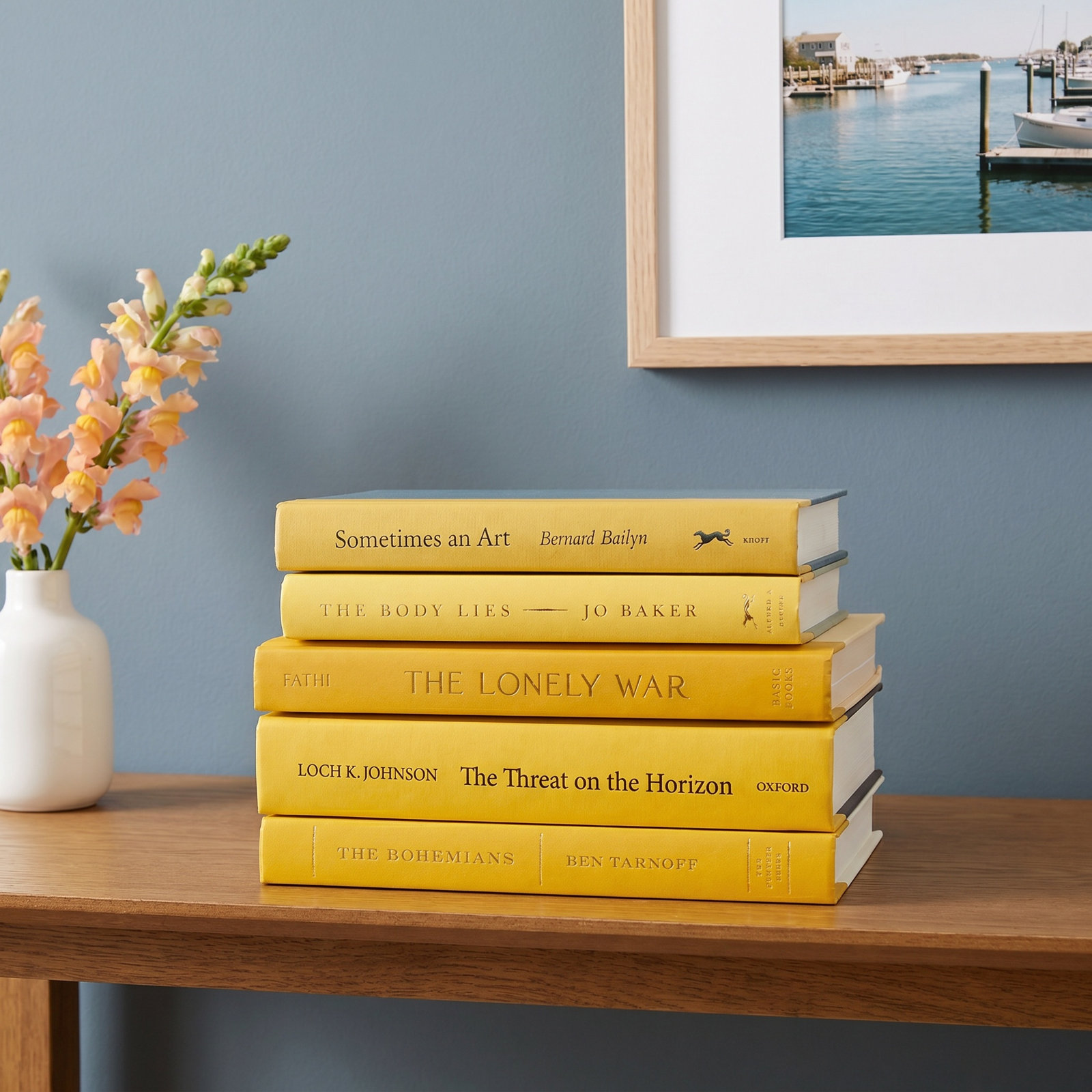 Abordale Decorative Books - Saffron Book Stack - 5 Yellow Books