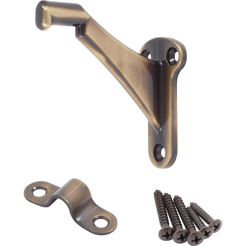 Heavy Duty Handrail Bracket, Antique Brass