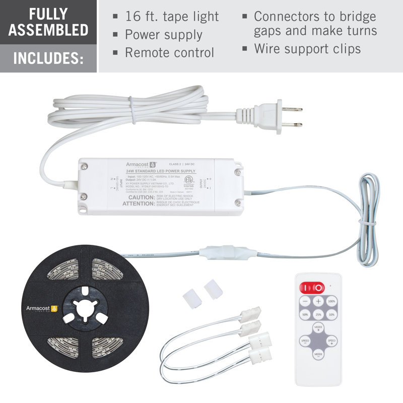 Ensemble de bande de lumière à DEL 24 V blanc Rib-Flex 24 pi RibbonFlex Home
