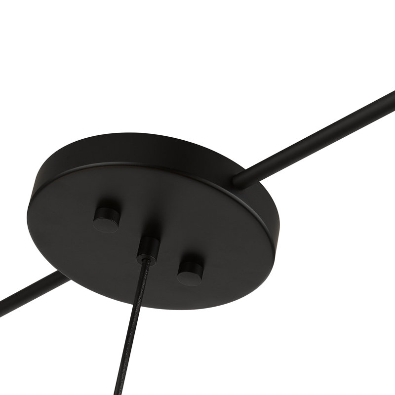 3 - Light Dimmable Chandelier, Black, Black