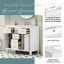 36'' Freestanding Bathroom Vanity With Ceramic Sink, Soft Close Doors & Drawers, Solid Wood Frame, Modern Storage Cabinet In White/Black/Green-63080248