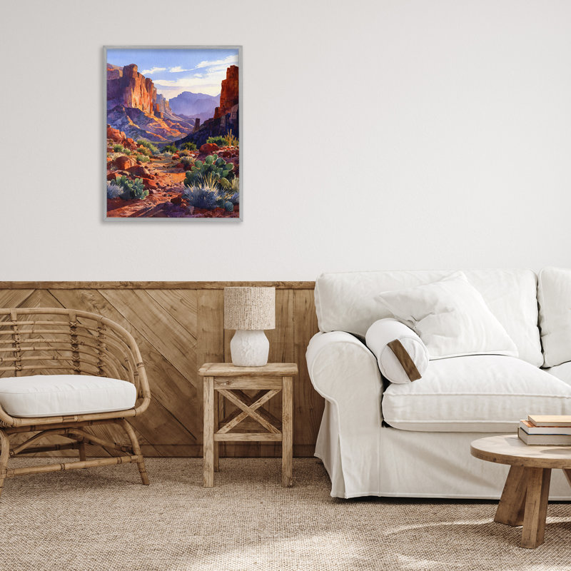 Giclée encadrée par Western Colors Earthy Desert, design par Franklyn Gregory, 20 x 16, Giclée de ferme grise encadrée