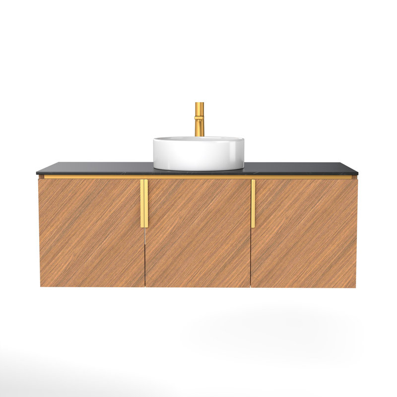 Meuble-lavabo de salle de bain avec lavabo, armoire de rangement murale