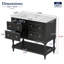 Meuble-lavabo autoportant 36 po avec lavabo en céramique 36 po, 4 tiroirs et tablette ouverte, noir-628662725