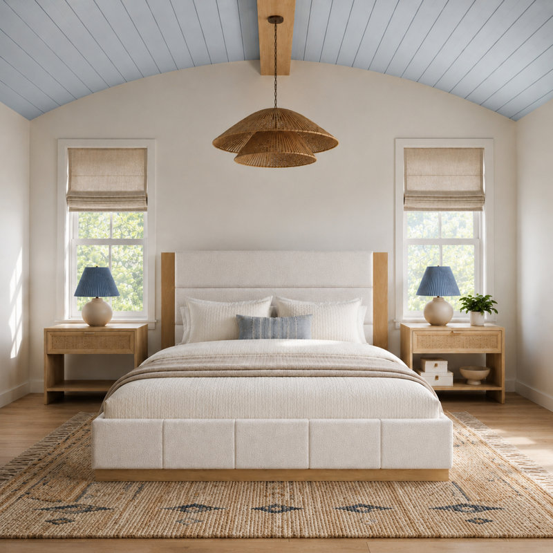 Lit plateforme tapissier Modern, King