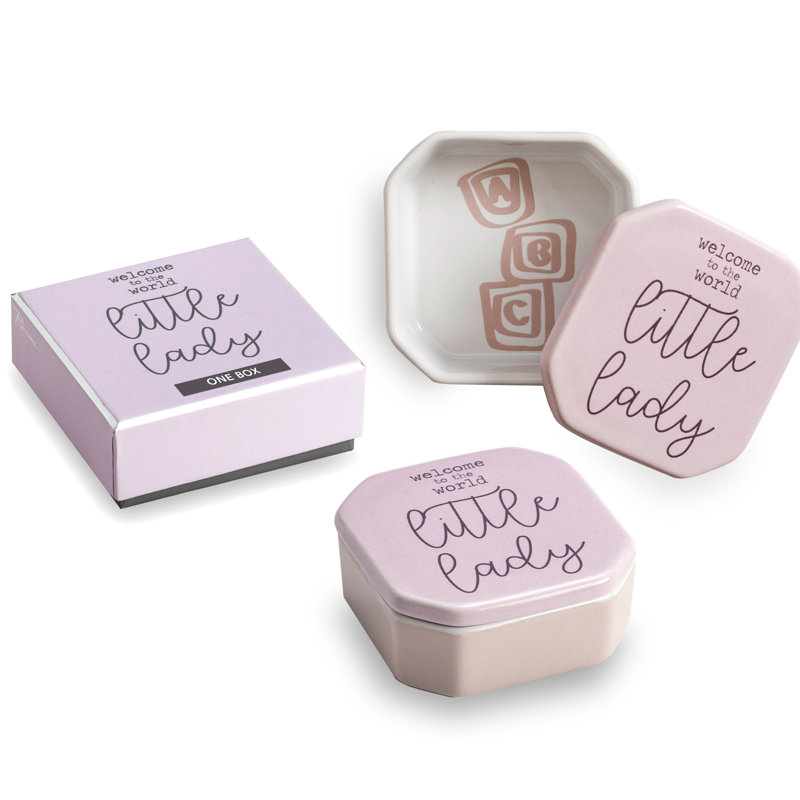 Boîte décorative « welcome the world little lady »