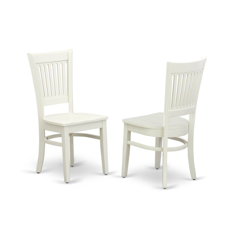 3 Piece Kitchen Table Set for Small Spaces Contains a Round Dining Room Table with Pedestal and 2 Dining Chairs, Linen White