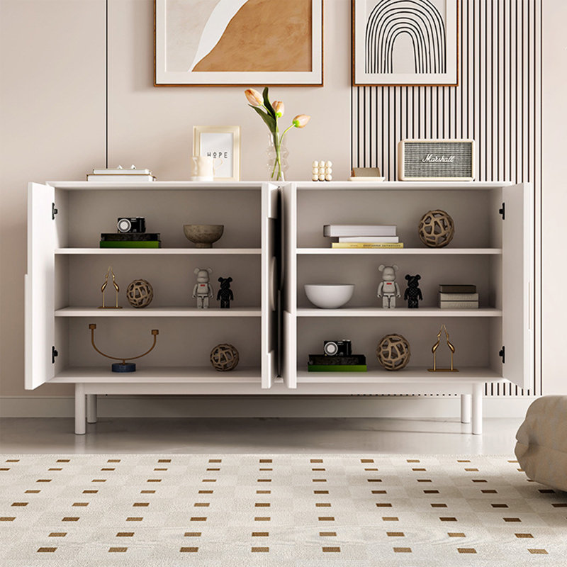 Cream White Large Capacity Shoe Cabinet 24 Pair Shoe Storage Cabinet