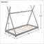 Bois de pin simple Lit plateforme en bois aggloméré gris avec structure triangulaire stable-1115894182-1115894184
