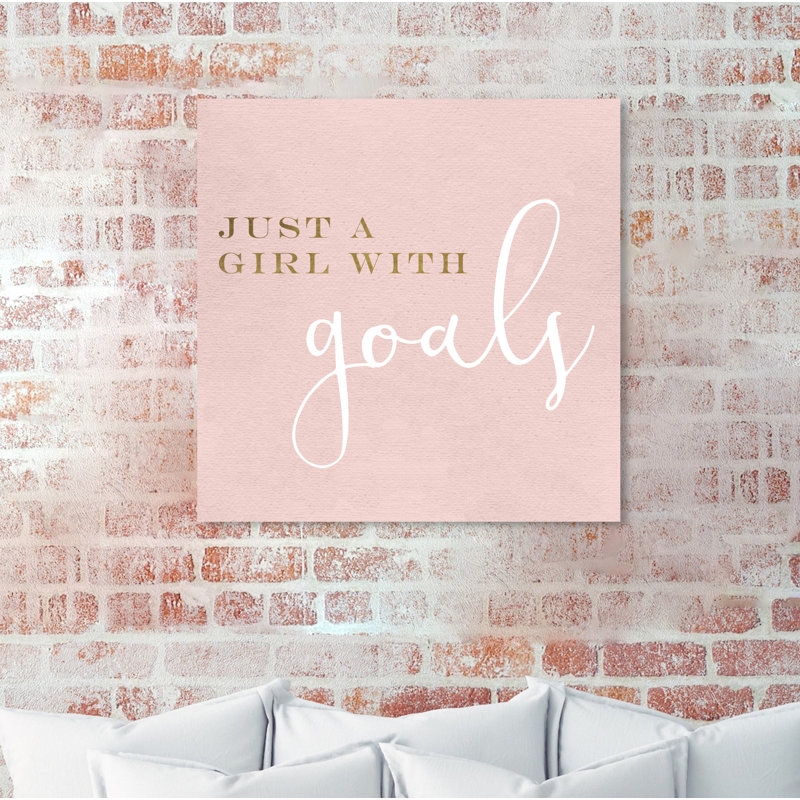 " A Girl With Goals Blush ", 43" H x 43" W x 1.5" D, Wrapped Canvas