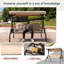 Balancelle de patio 3 places avec auvent réglable, lit de balançoire d'extérieur convertible avec plateaux latéraux et coussins-616071375