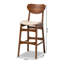 Upholstered Counter Stool with Solid Wood Frame-498637076