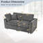 Canapé à deux places en chenille de 185 cm avec structure en bois et coussin décoratif