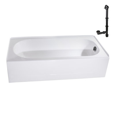 60'' x 30'' Soaking Porcelain Enameled Steel Bathtub