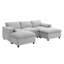 Canapé modulaire Basic, canapé modulaire en chenille avec poches de rangement, ensemble de canapé en U à 5 places avec coussins décoratifs, combinaison libre, canapé Cloud moderne avec 2 repose-pieds mobiles-2121486091