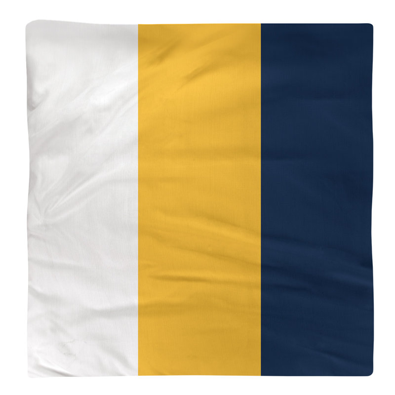 Nashville Striped Square Napkin, 10" x 10", White/Gold/Blue, Cotton Twill