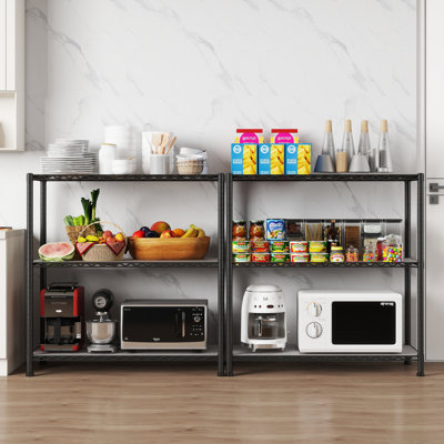 Romanas 3-Shelf Adjustable Rack With Steel Wire Shelves and Liners By Rebrilliant
