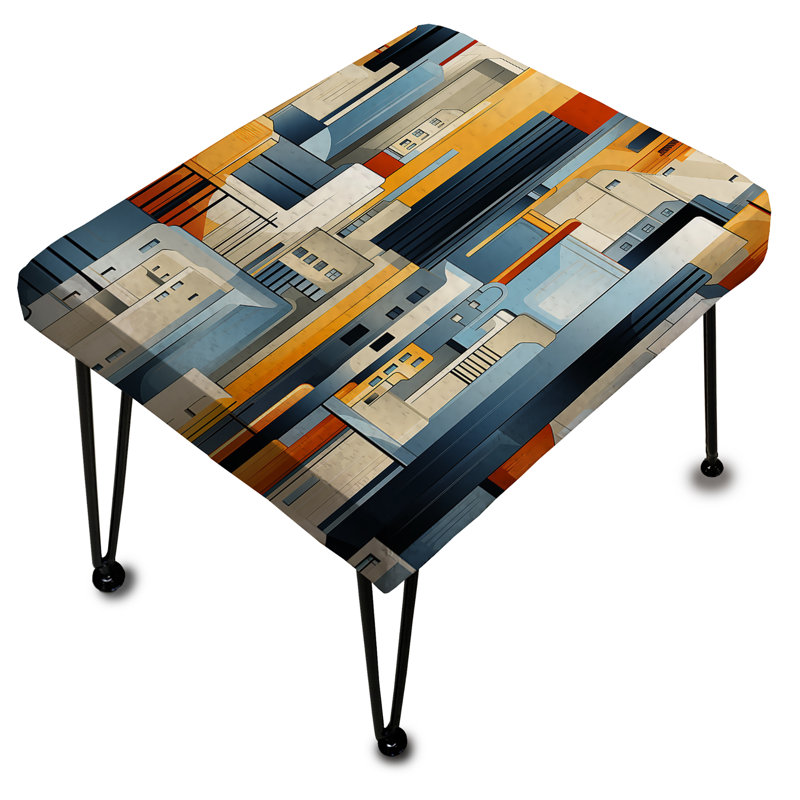 Cityscape Lines Embrace Striped Pattern - Striped Rectangle Ottoman