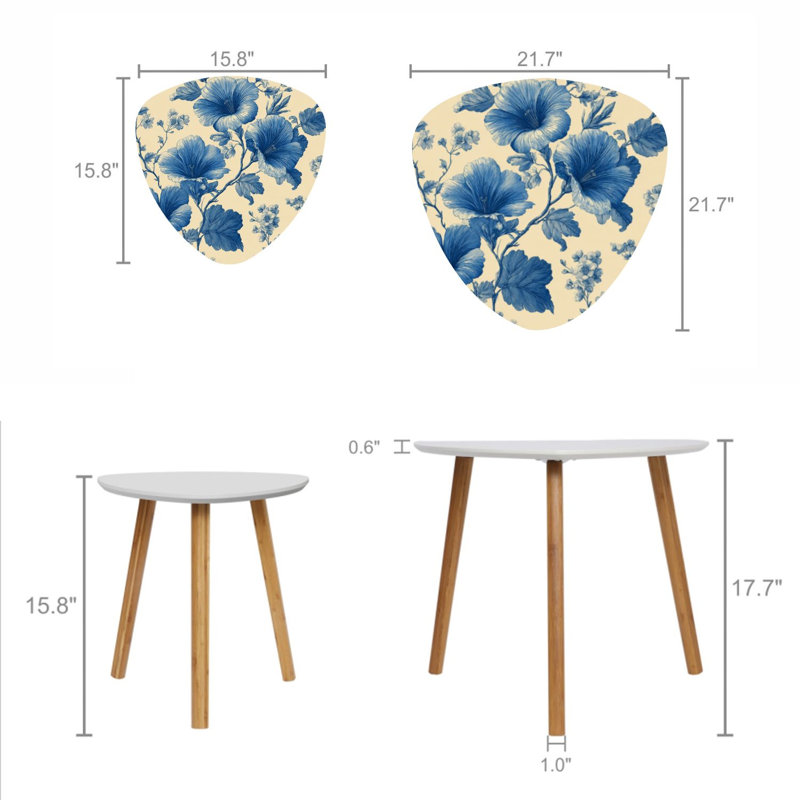 Ensemble de 2 tables basses gigognes Triangle